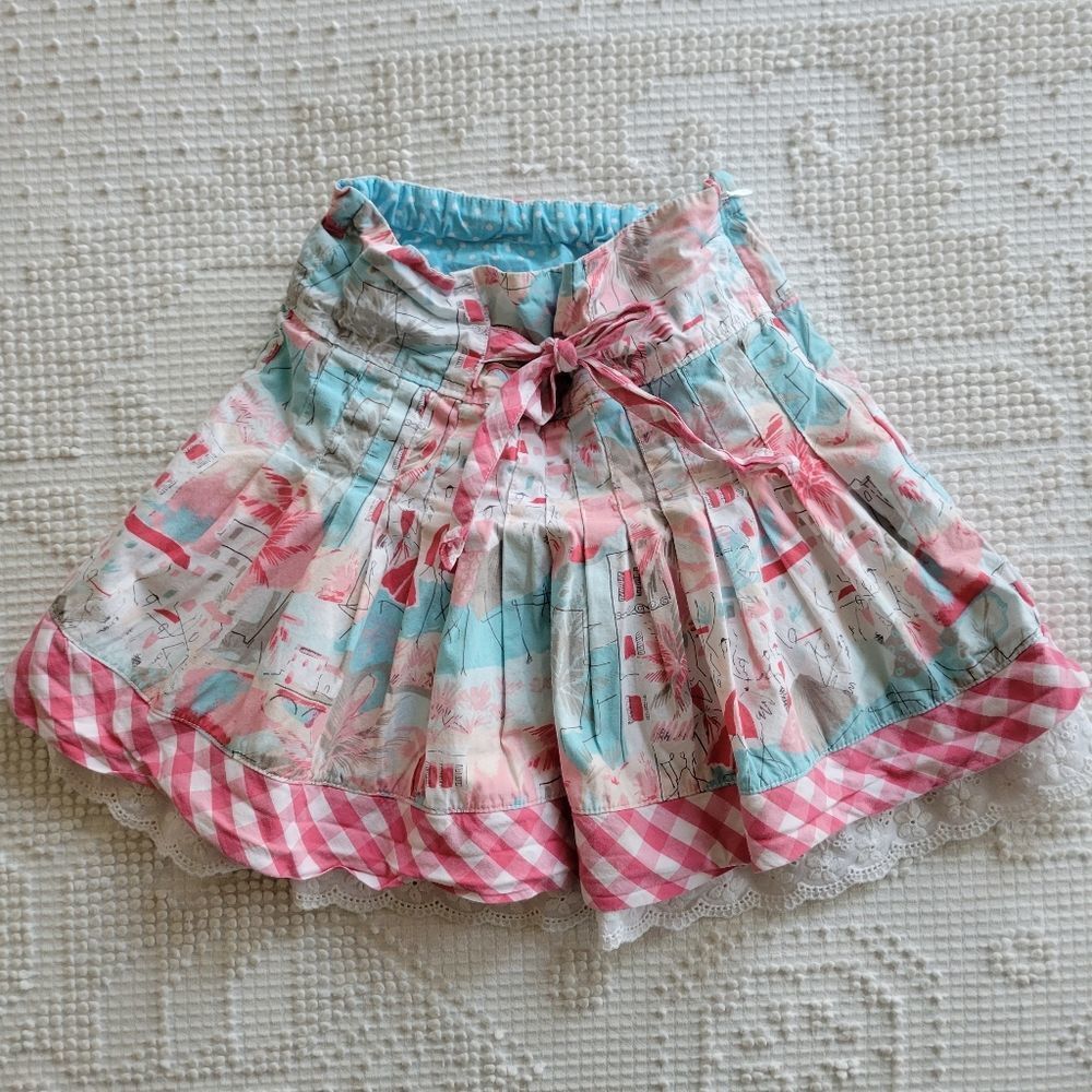 Pumpkin Patch Ruffled Gingham Trim Skirt | 4